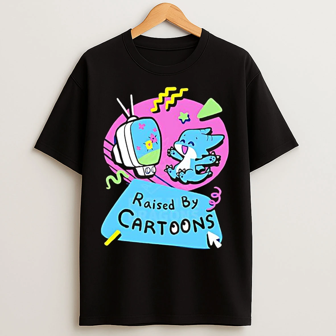 Raised By Cartoons Dragons Vibrant T Shirts