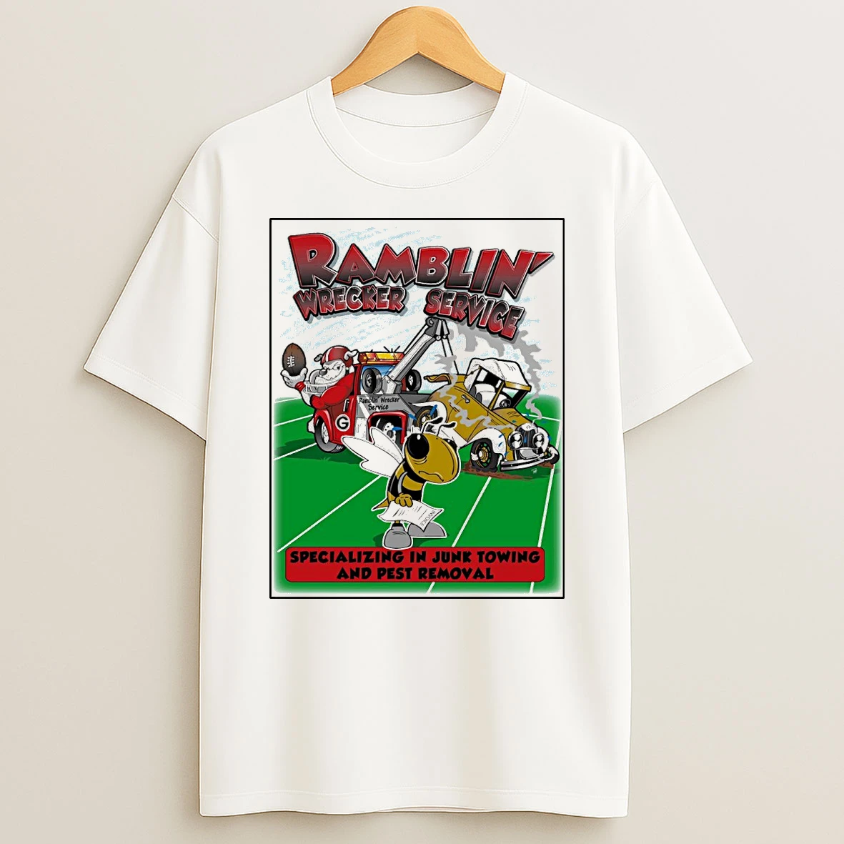 Ramblin Wrecker Service Specializing In Junk Towing And Pest Removal Georgia Bulldogs Vs Georgia Tech Yellow Jackets Shirts