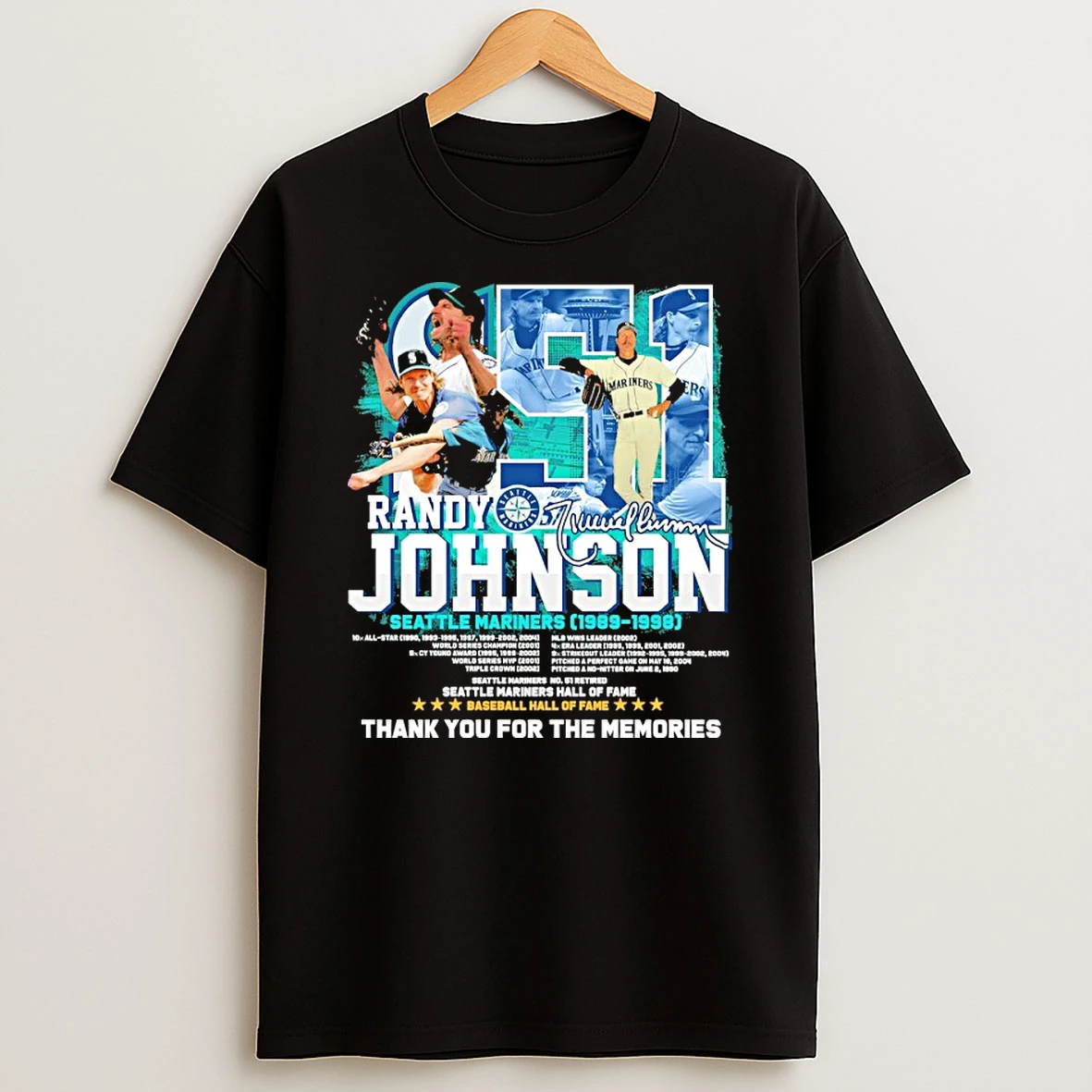 Randy Johnson Seattle Mariners Thank You For The Memories Shirts