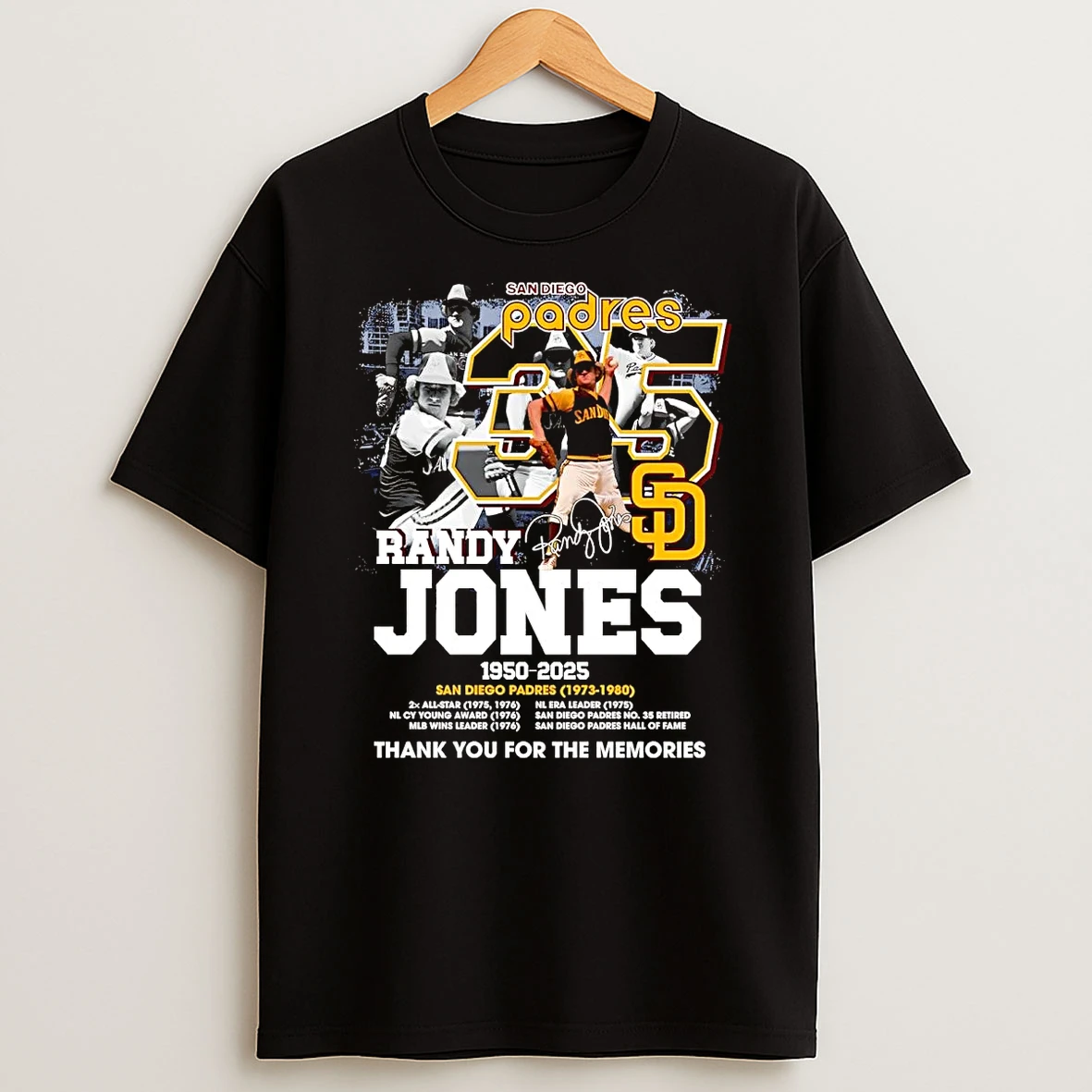 Randy Jones 1950 2025 Sf Padres Thank You For The Memories Shirts