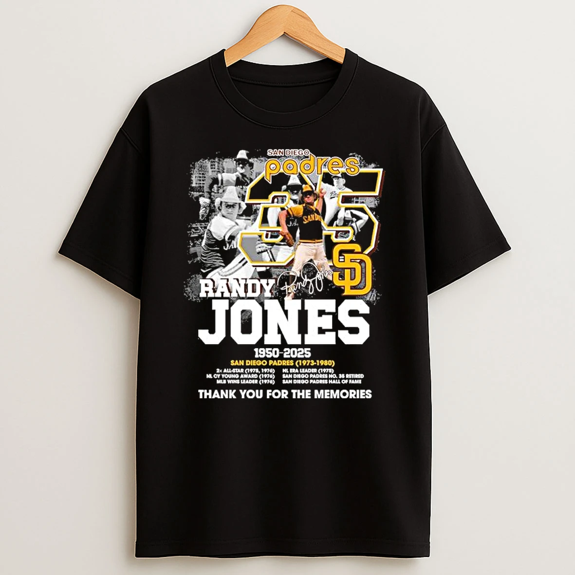 Randy Jones San Diego Padres 1950 2025 Thank You For The Memories Shirts