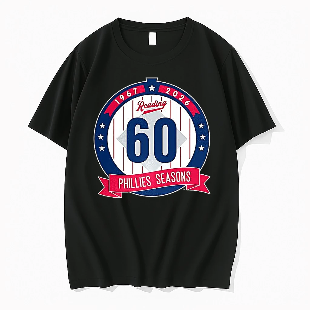 Reading Phillies Season 60th Anniversary Logo 1967 2026 Shirts