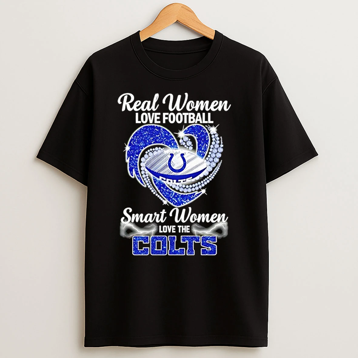Real Women Love Football Smart Women Love The Indianapolis Colts Heart Diamond T Shirts