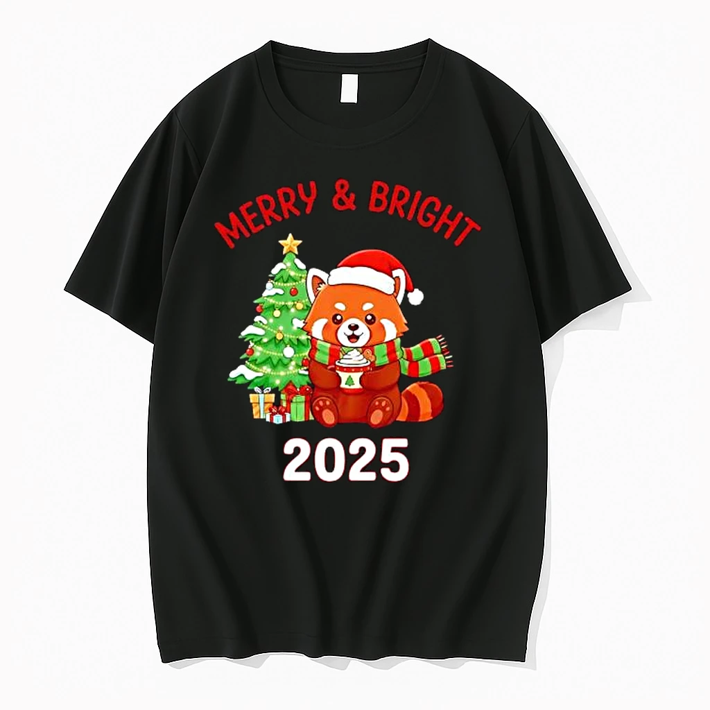 Red Panda Merry And Bright 2025 Christmas Shirts