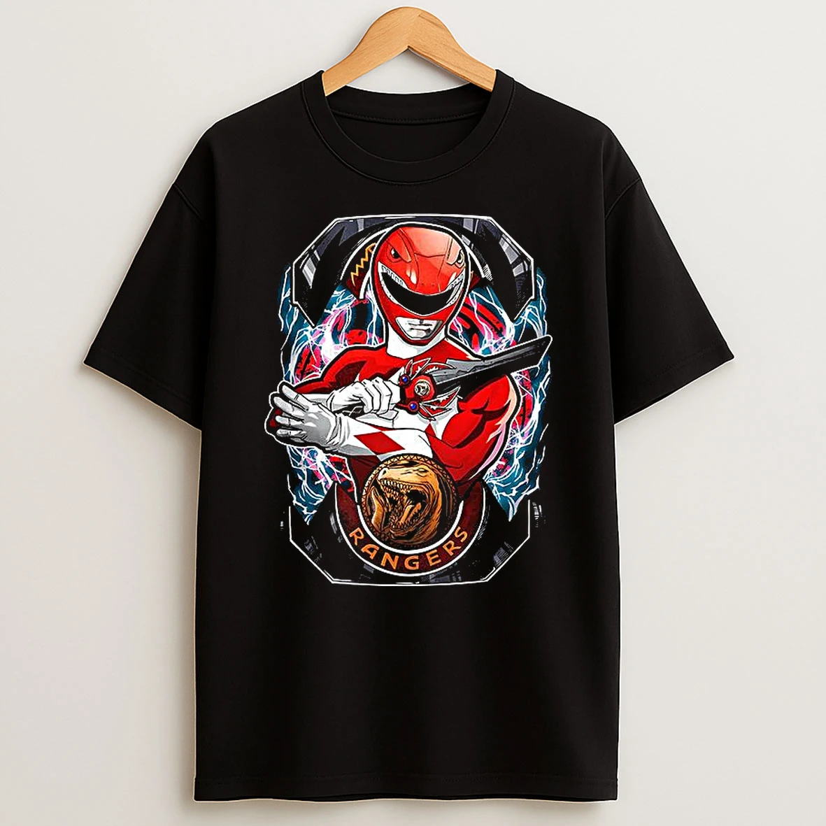 Red Ranger Mighty Morphin Power Rangers Tyrannosaurus Morphin Time Shirts