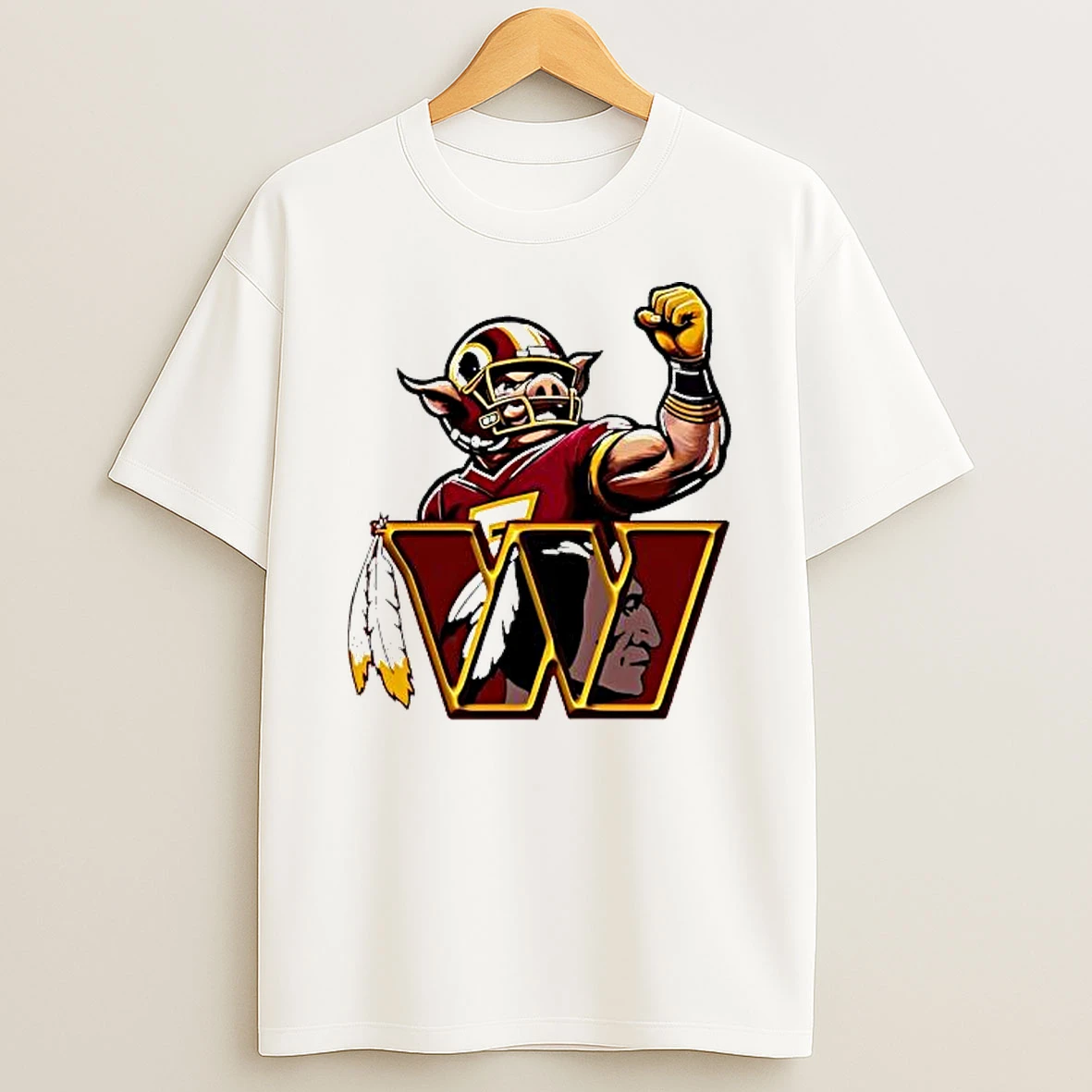 Redskins Pig Quality Wicking Funny Logo Shirts
