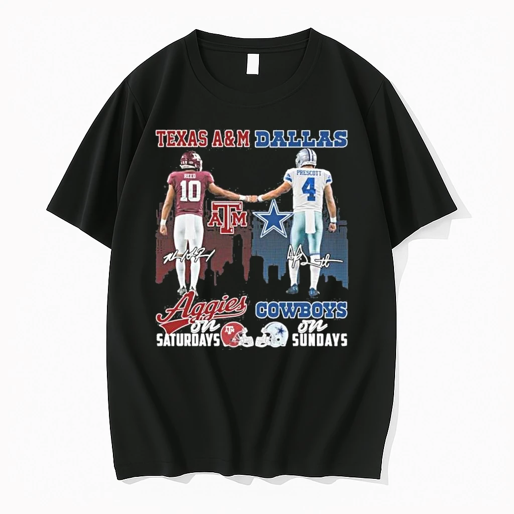 Reed Texas Am On Saturdays And Prescott Cowboys On Sundays Shirts