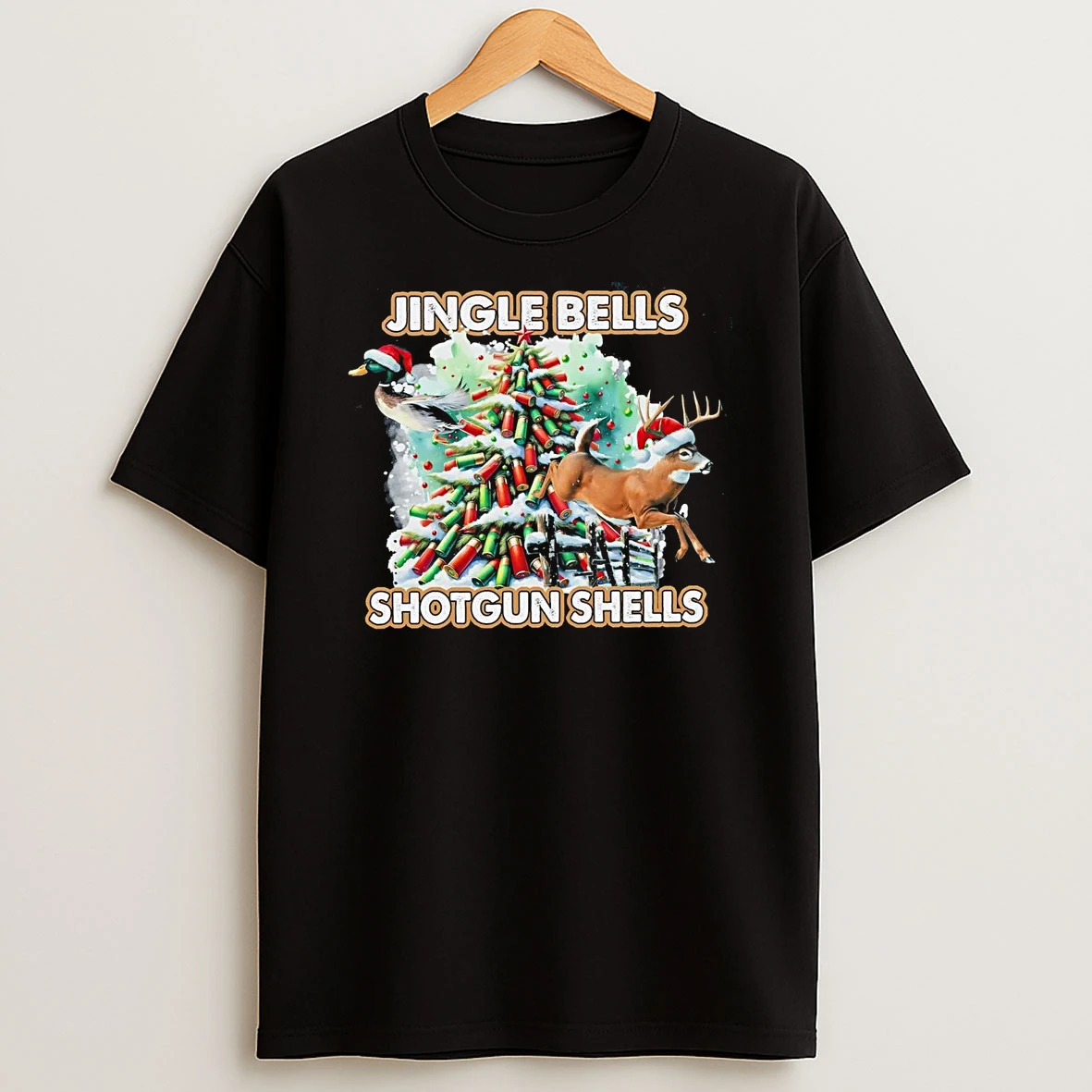 Reindeer Jingle Bells Shotgun Shells Christmas Shirts