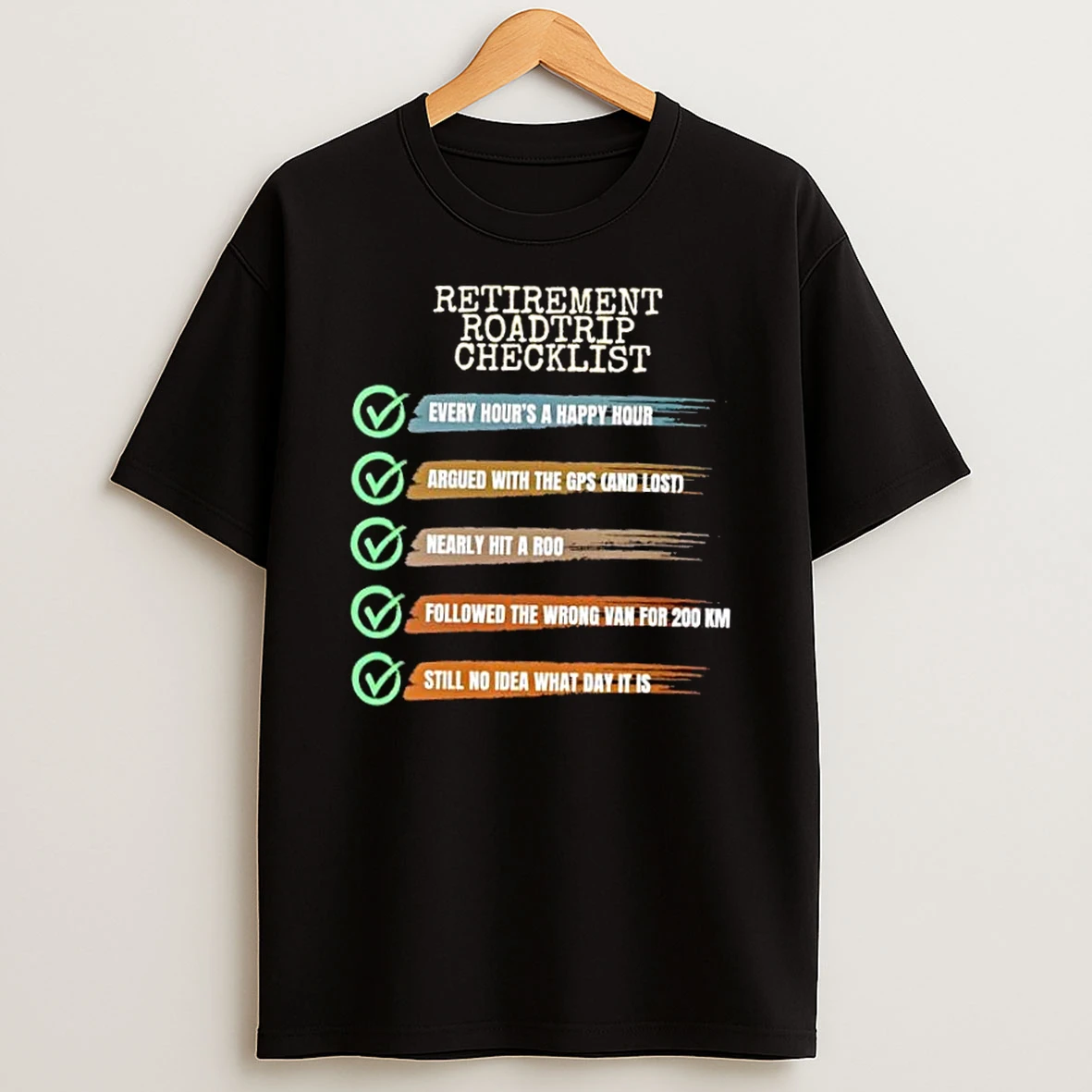 Retirement Roadtrip Checklist Shirts