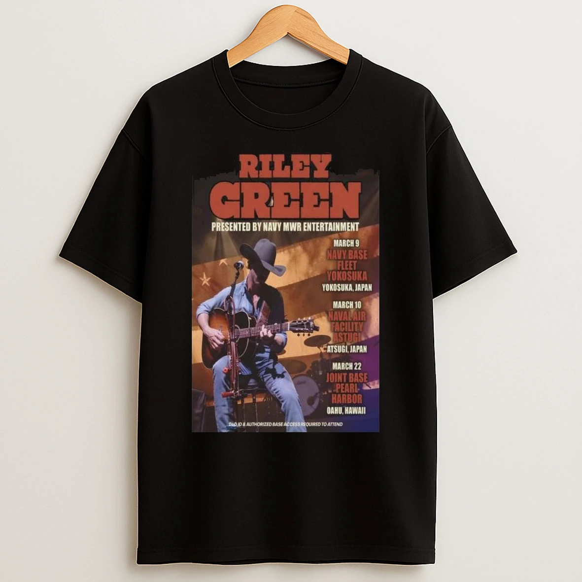 Riley Green Presented By Navy Mwr Entertainment Tour 2026 Long Sleve T Shirts