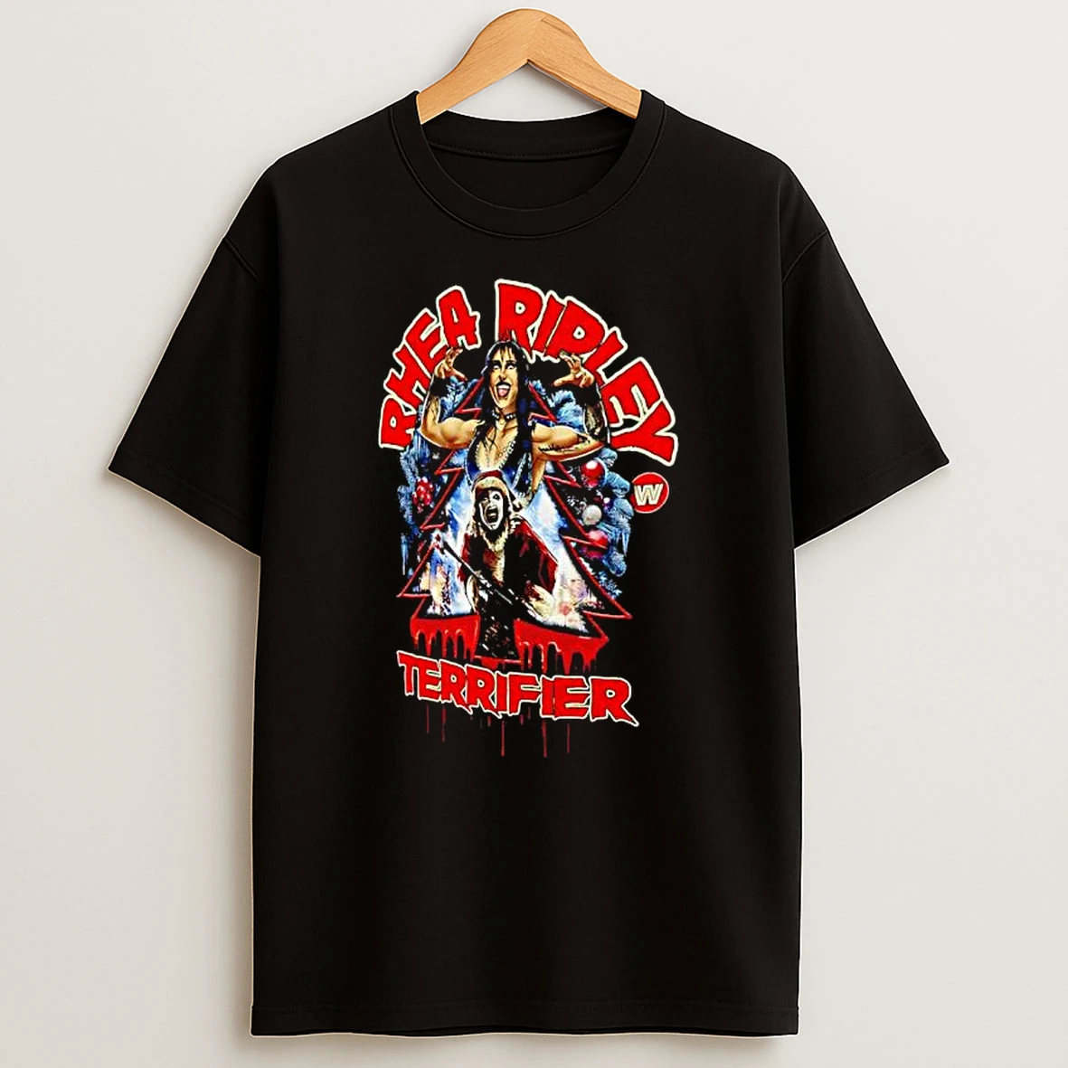 Ripple Junction Terrifier Rhea Ripley Bloody Christmas Tree Shirts