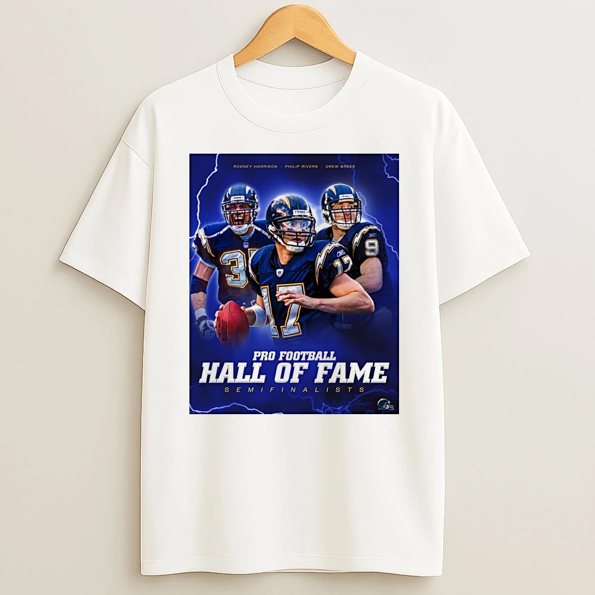 Rodney Harrison Philip Rivers Drew Brees Pro Football Hall Of Fame Semifinalists Shirts