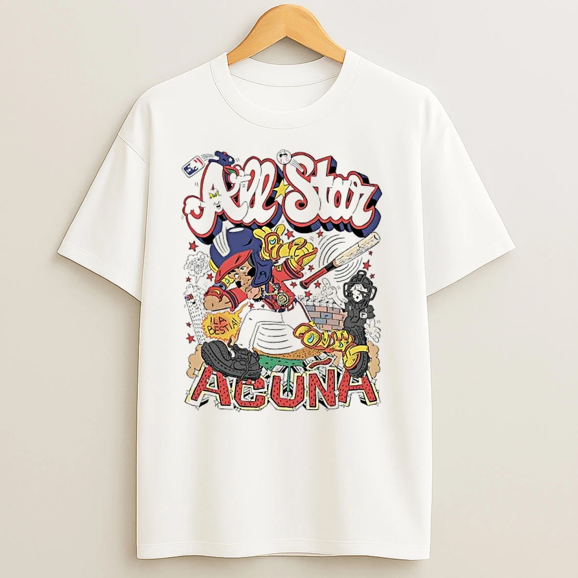 Ronald Acuna Jr Atlanta Braves 2025 All Star Caricatue T Shirts