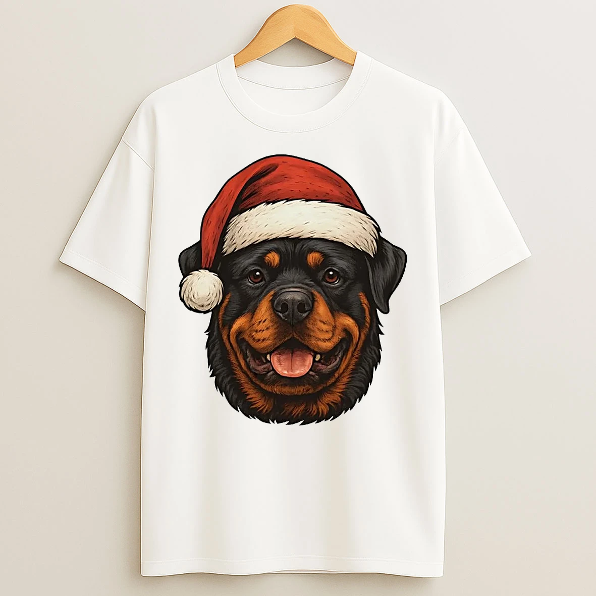 Rottweiler Face Christmas T Shirts