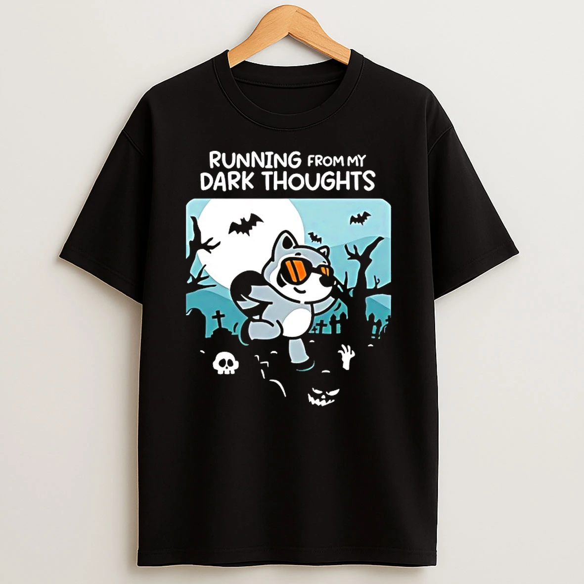 Running From My Dark Thoughts Raccoon Shirts