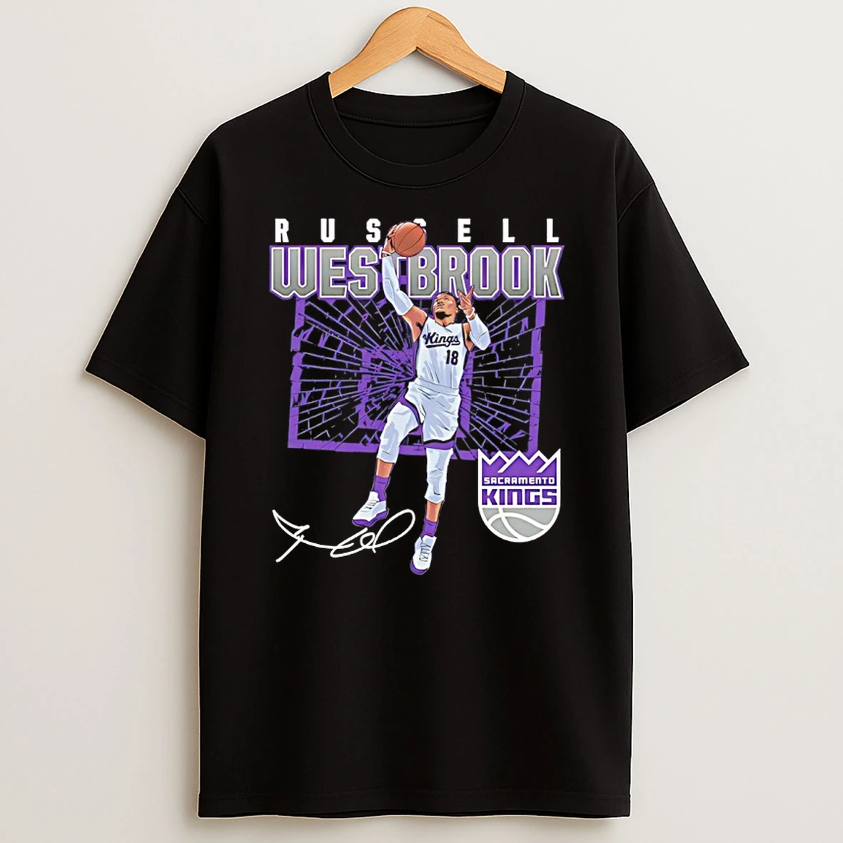 Russell Westbrook Sacramento Kings Shattered Signature Shirts