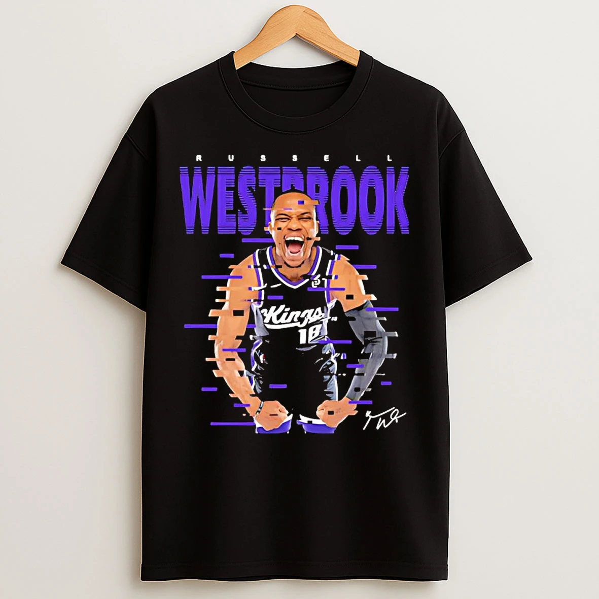 Russell Westbrook Flexing Sacramento Kings T Shirts