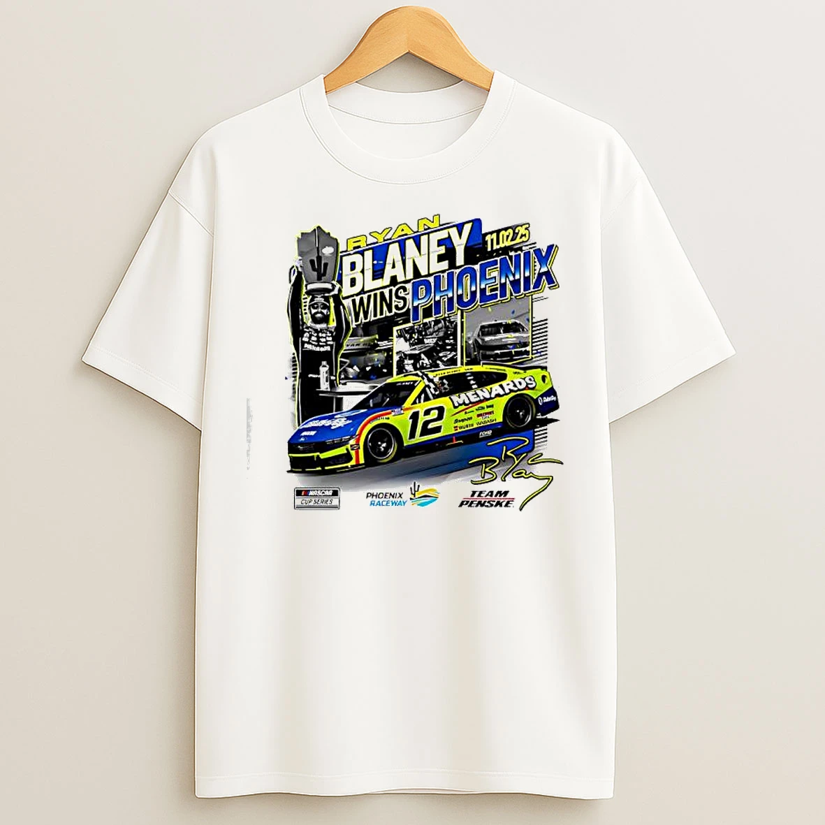 Ryan Blaney Checkered Flag Sports 2025 Nascar Cup Series Championship Race Winner T Shirts