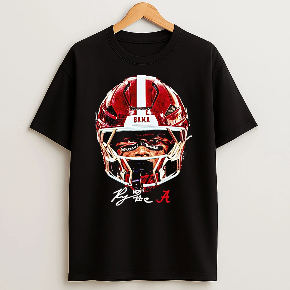 Ryan Williams Face Helmet Signature Alabama Crimson Tide Shirts