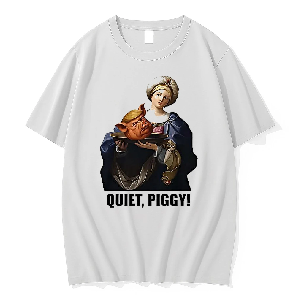 Saint Holding Pig Head Anti Trump Quiet Piggy Shirts