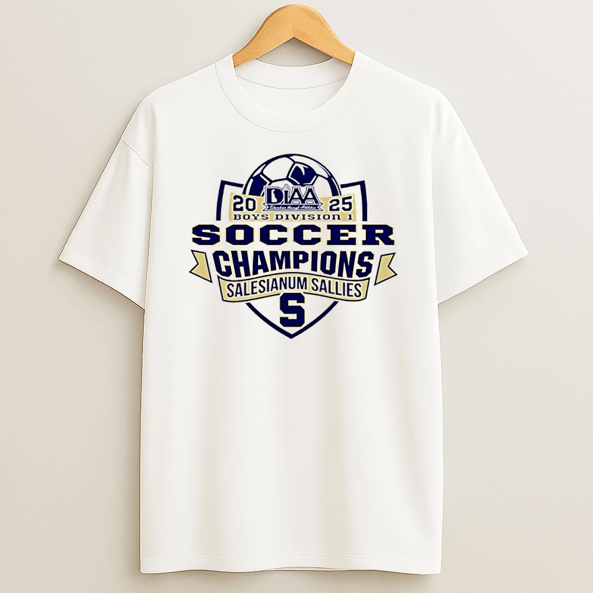 Salesianum Sallies 2025 Diaa Soccer Champions Division1 Shirts