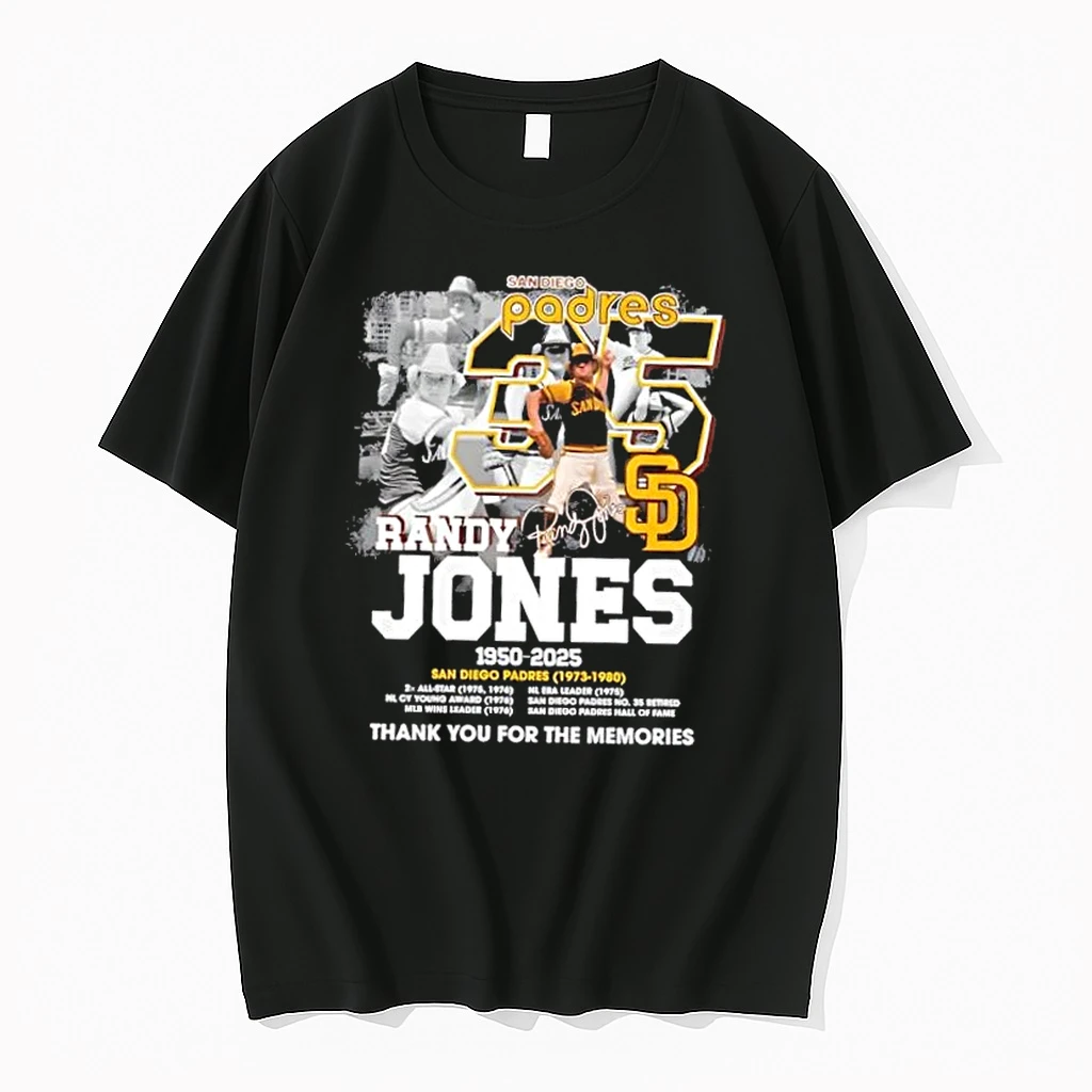San Diego Padres 35 Randy Jones 1950 2025 Thank You For The Memories Signature Shirts