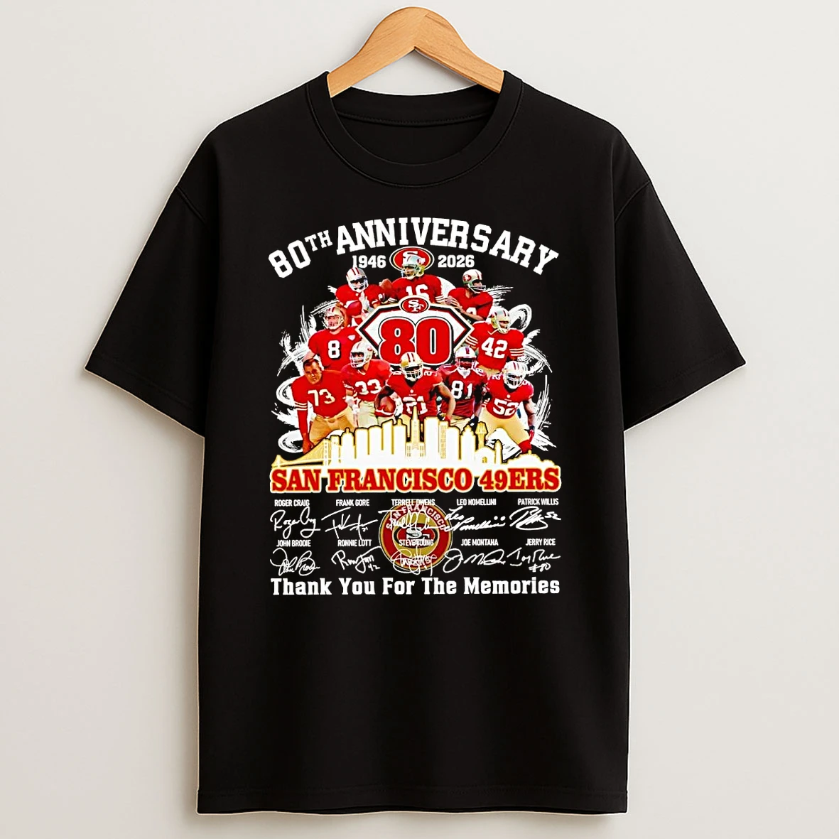San Francisco 49ers 80th Anniversary 2026 Thank You For The Memories Shirts