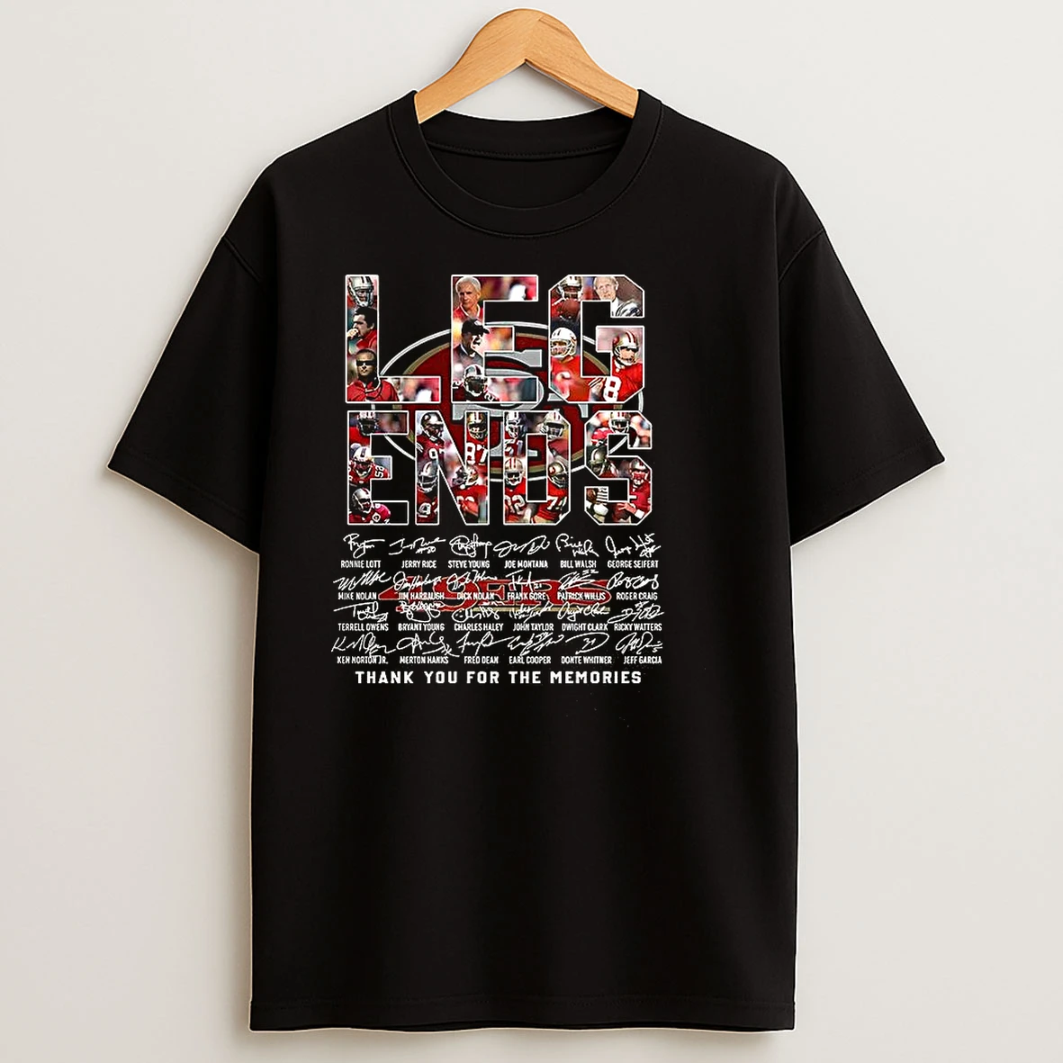 San Francisco 49ers Legends Player Collage Signature T Shirts