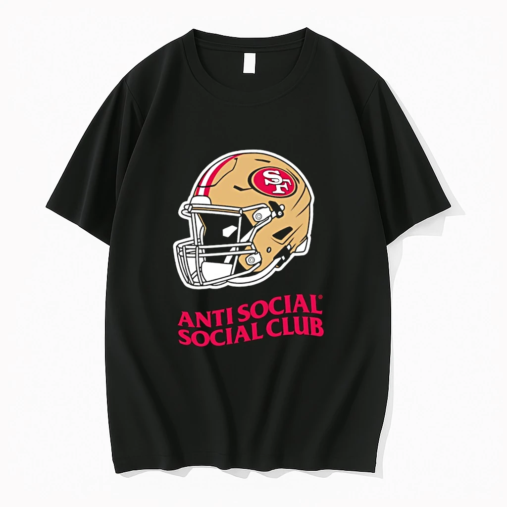 San Francisco 49ers X Anti Social Social Club Assc Helmet Logo Shirts
