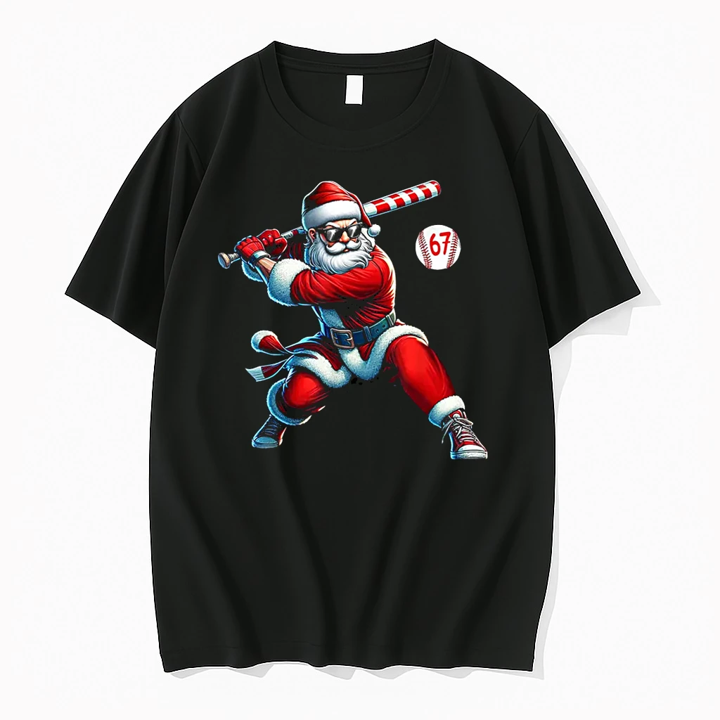 Santa Baseball Six Seven 6 7 Meme Christmas Men Boys Player Shirts
