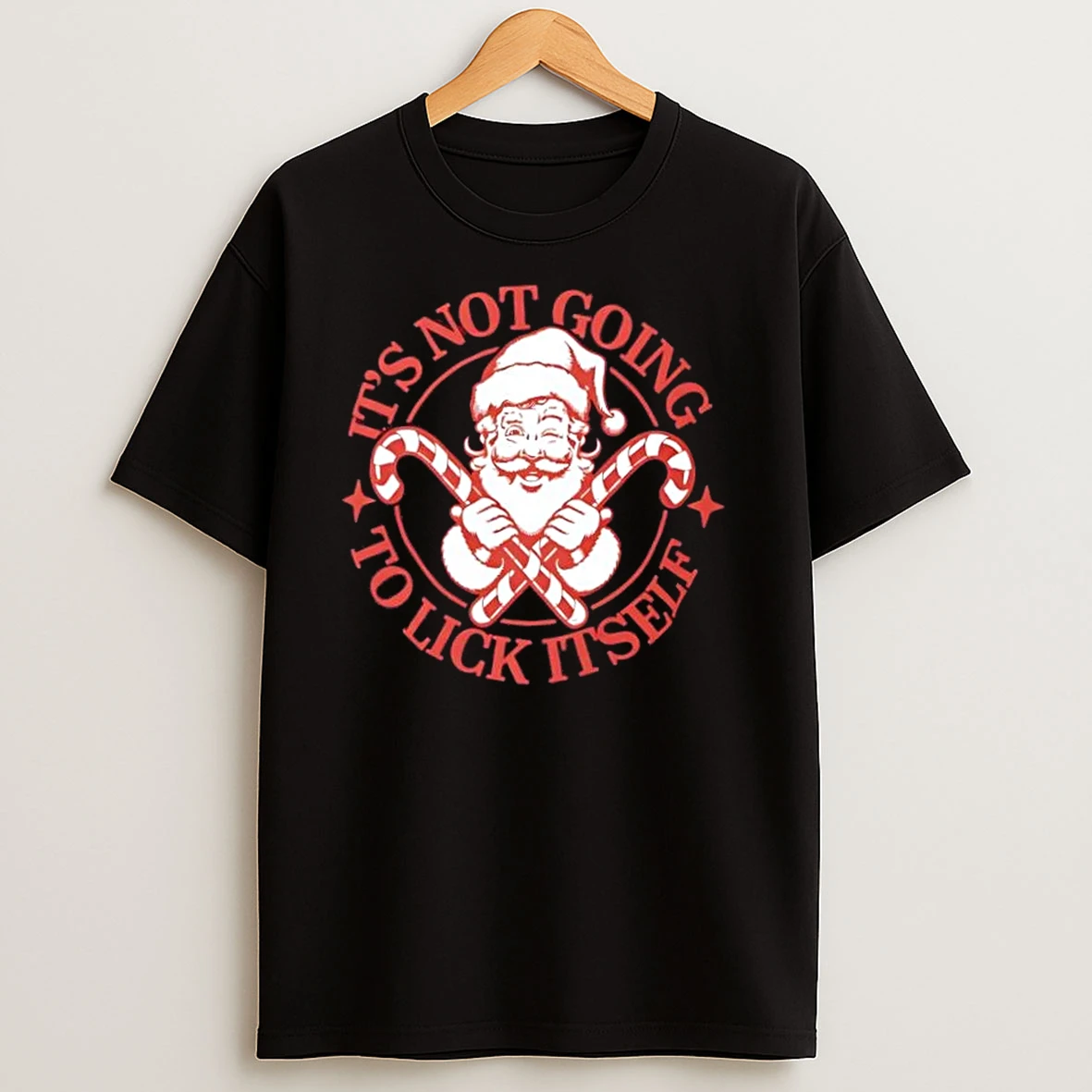 Santa Candy Cane Christmas Adult Humor T Shirts