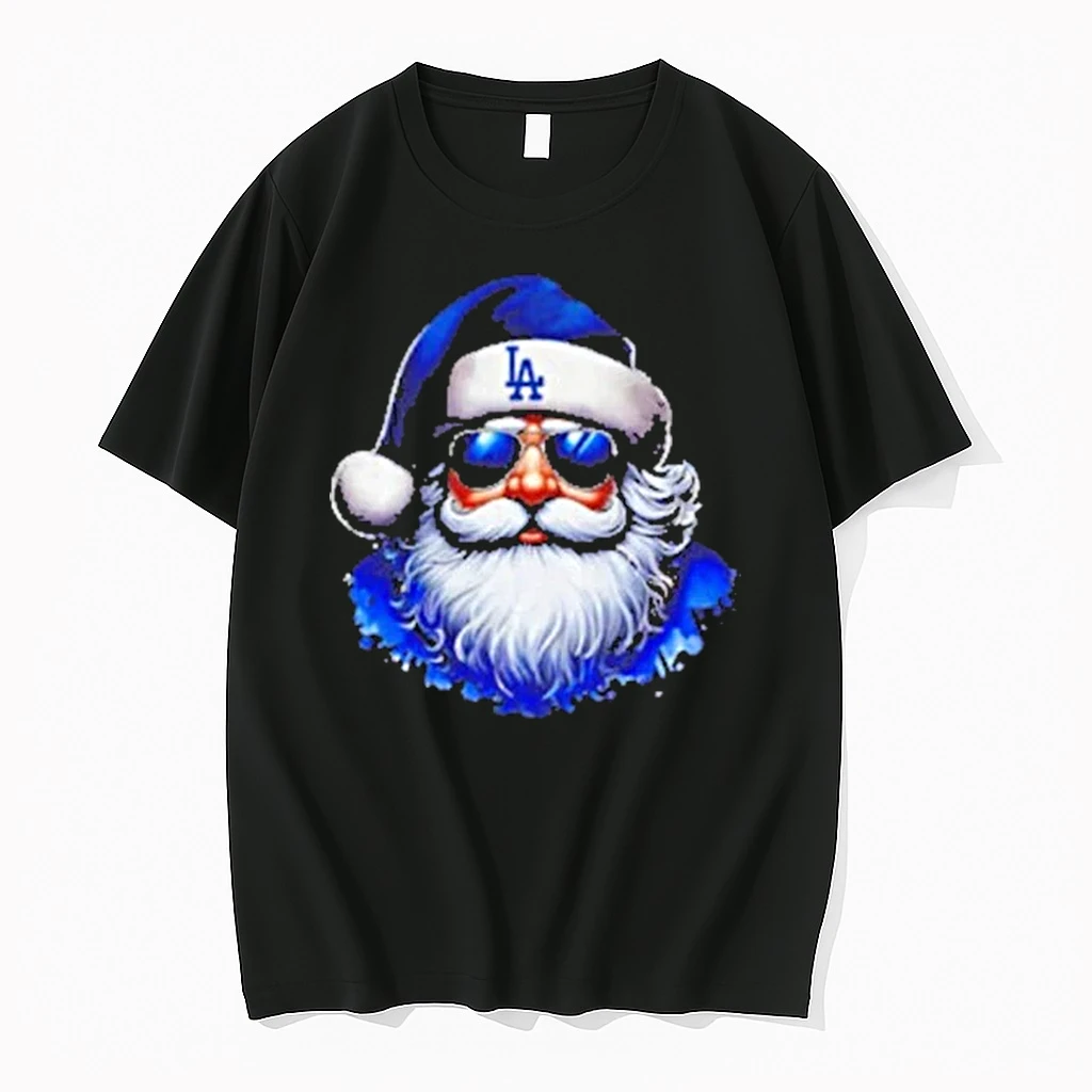 Santa Claus Big Face Los Angeles Dodgers Mlb Baseball Christmas 2025 Shirts