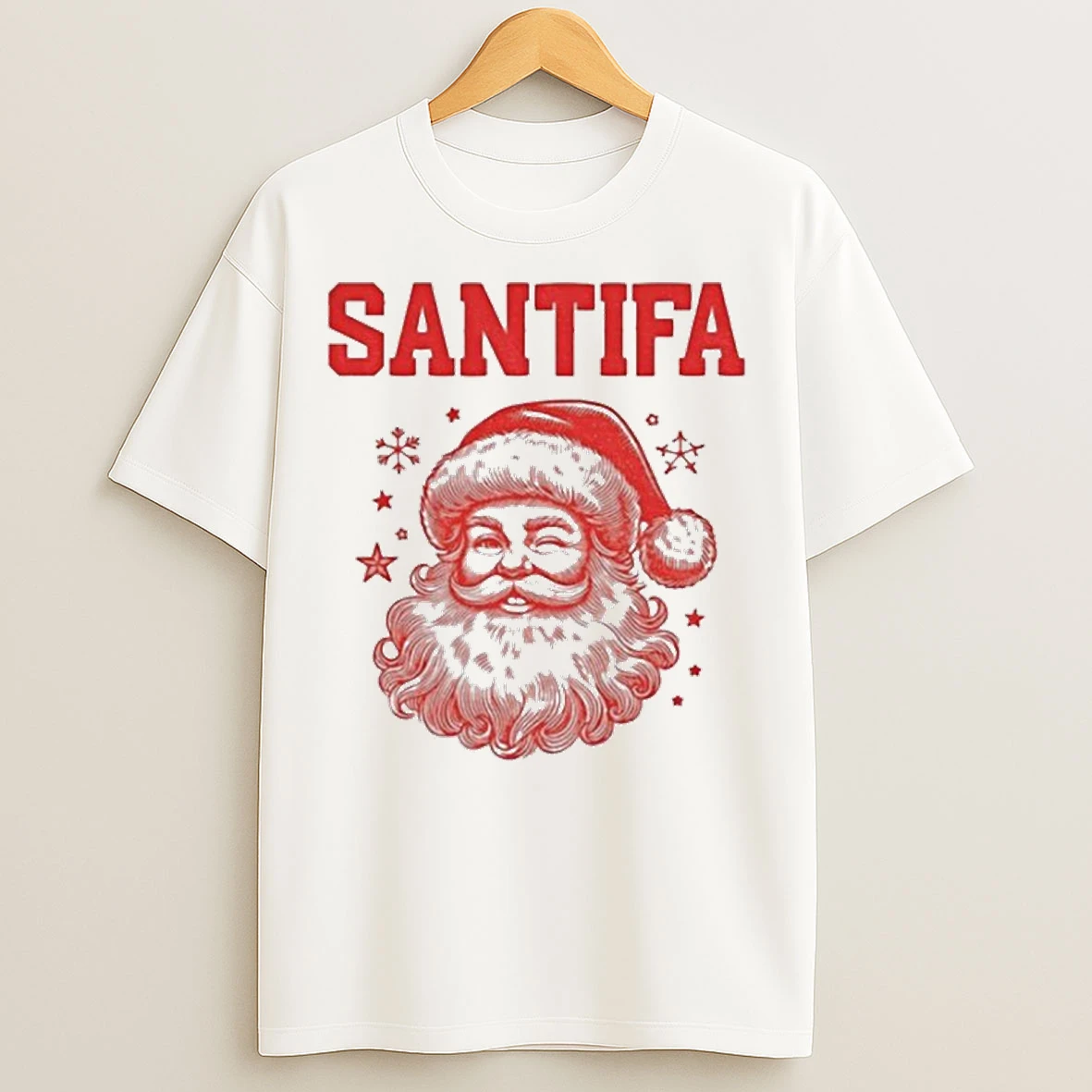 Santa Claus Big Face Santifa Anti Fascism Antifa Santa Christmas T Shirts