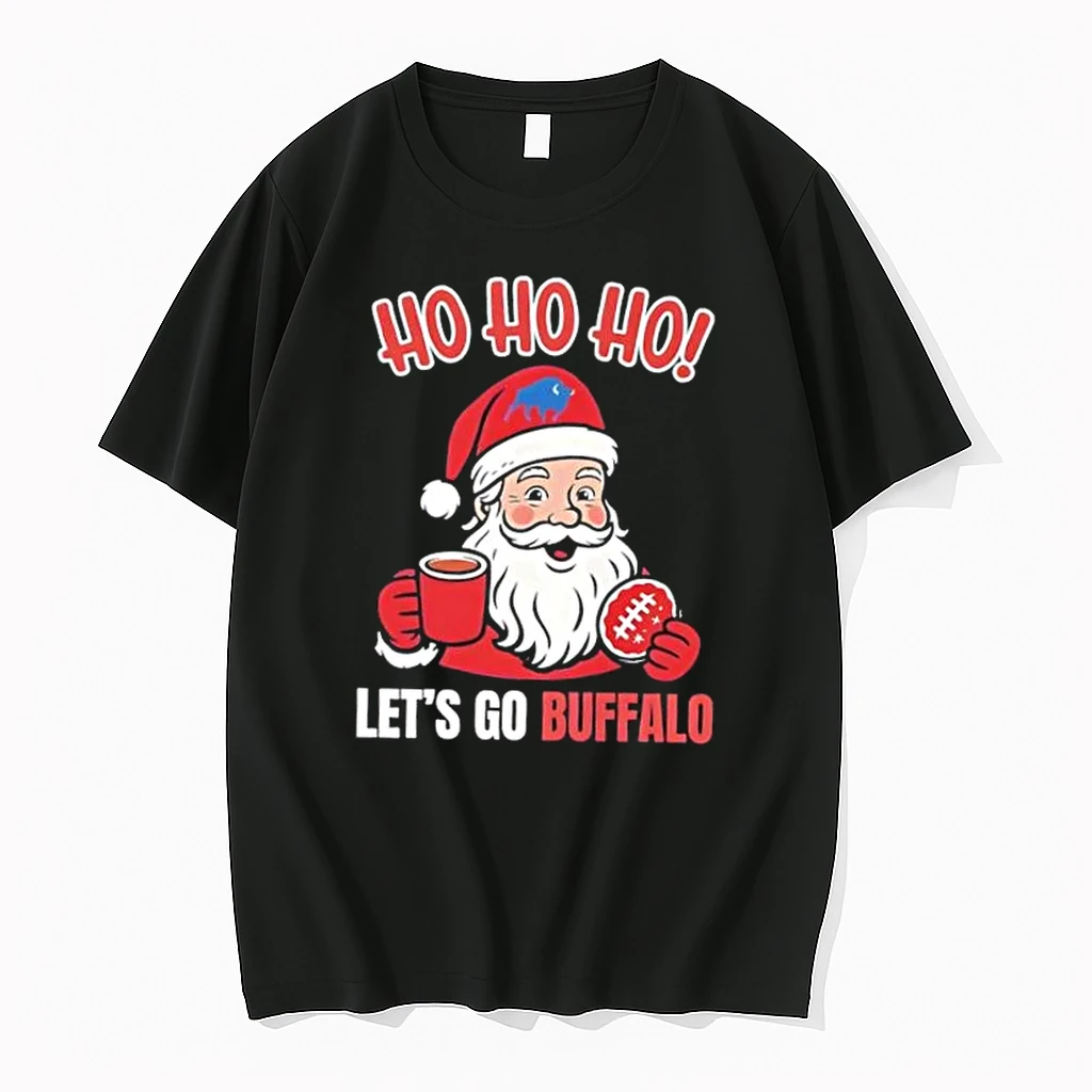 Santa Claus Christmas Ho Ho Ho Lets Go Buffalo Bills Shirts