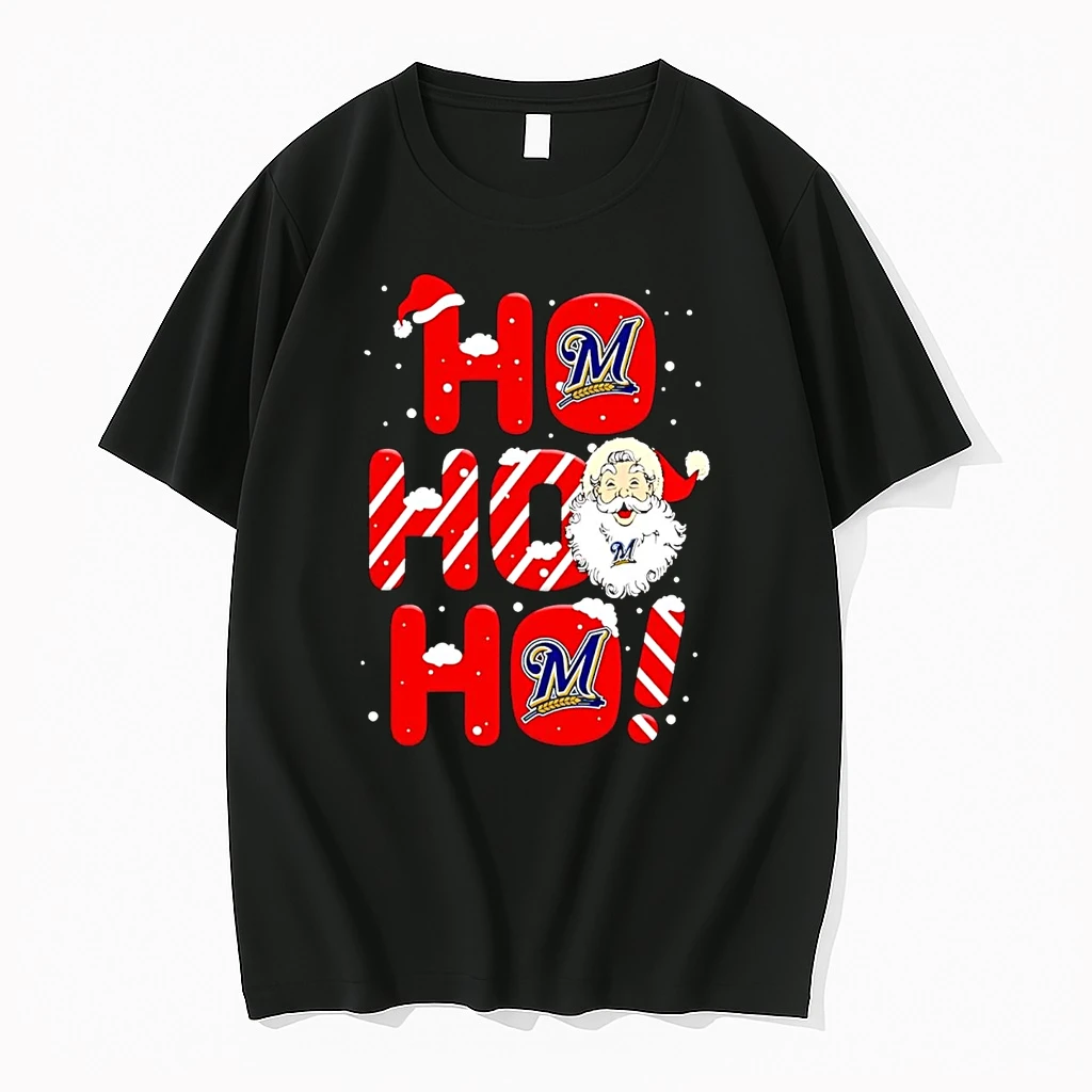 Santa Claus Milwaukee Brewers Ho Ho Ho Merry Christmas Shirts