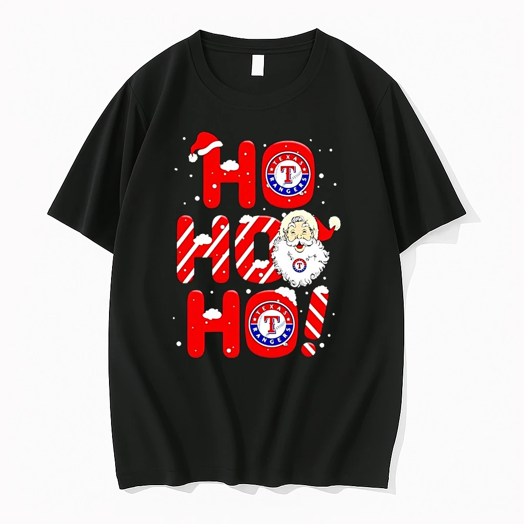 Santa Claus Texas Rangers Ho Ho Ho Merry Christmas Shirts