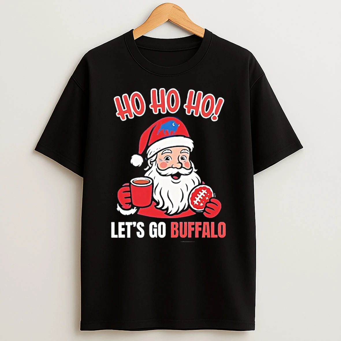 Santa Claus Ho Ho Ho Lets Go Bufalo Bills Football Christmas Shirts