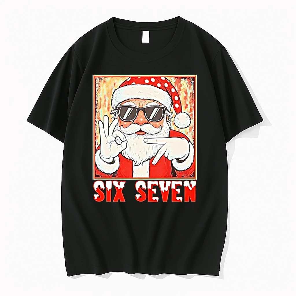 Santa Claus Pose Hands Six Seven Christmas Funny Shirts