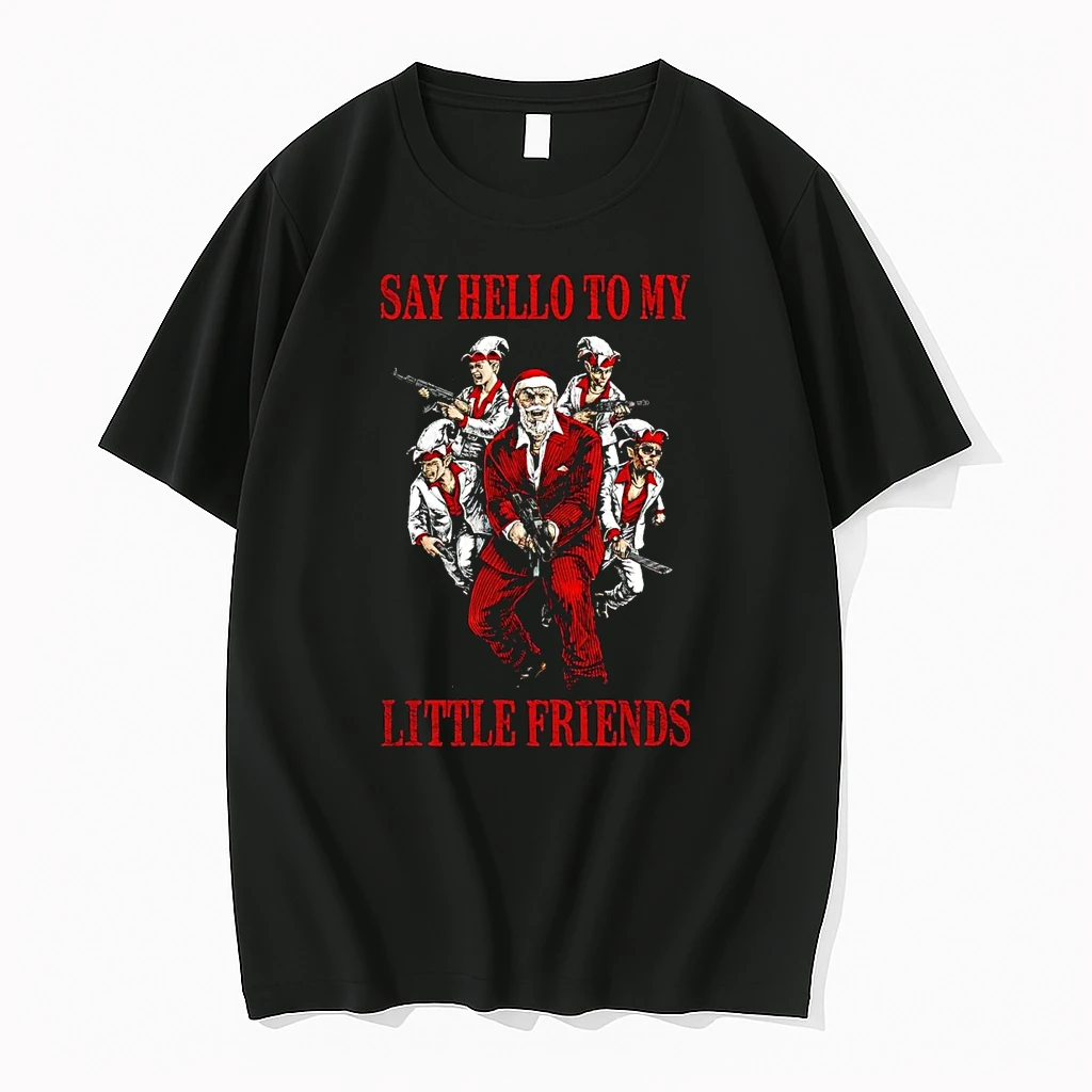 Santa Claus Say Hello To My Little Friends Christmas Shirts
