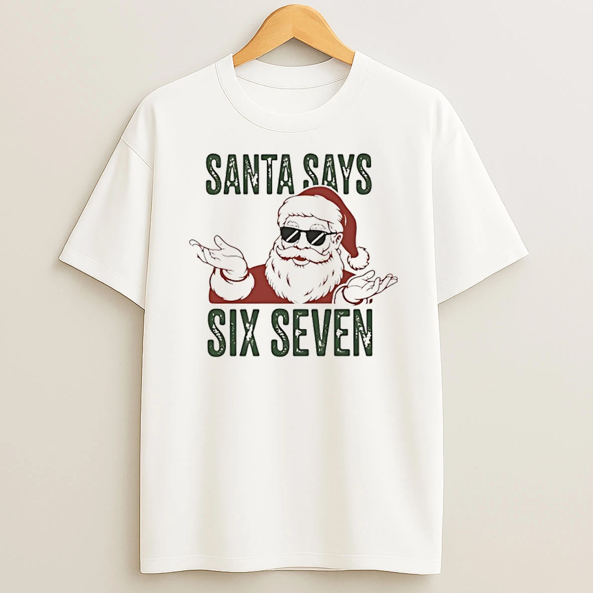 Santa Claus Says Six Seven 6 7 Merry Christmas Funny Shirts