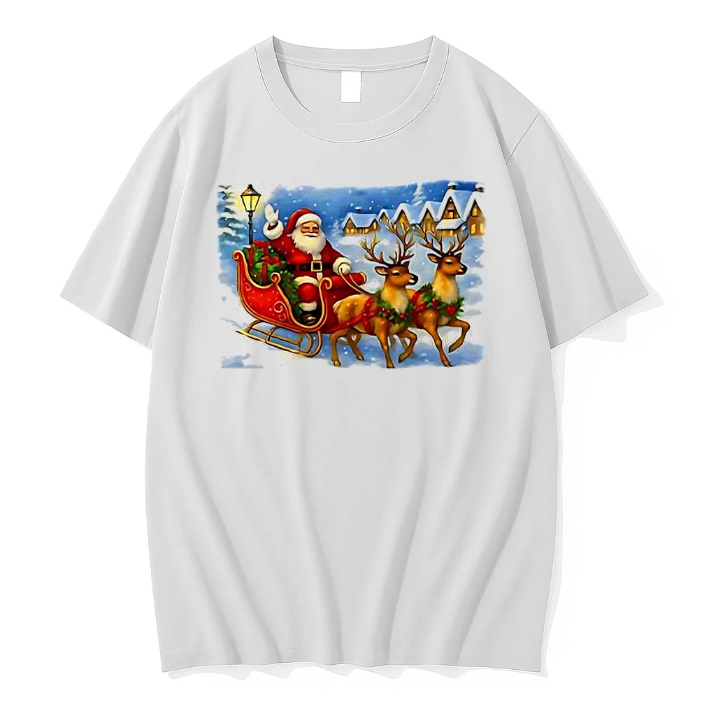 Santa Claus Sleigh Reindeer Merry Christmas Shirts