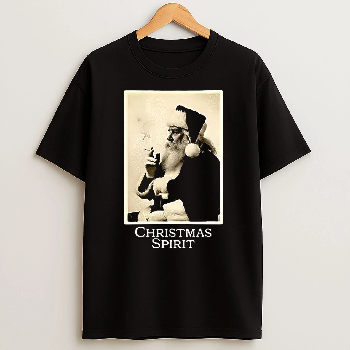 Santa Claus Smoking Christmas Spirit Vintage Shirts