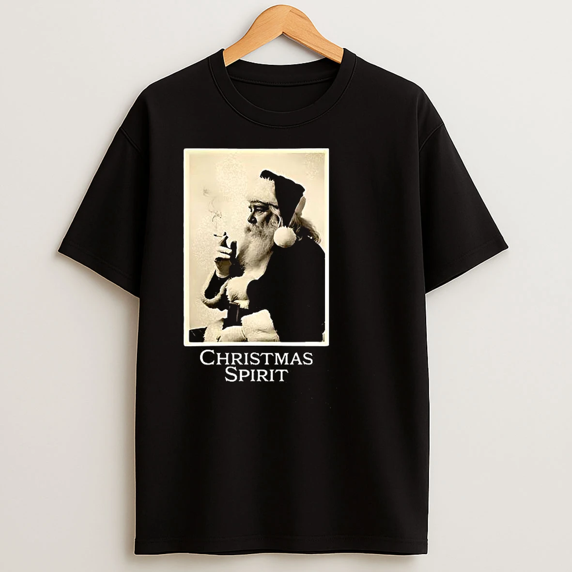 Santa Claus Smoking Christmas Spirit Vintage T Shirts