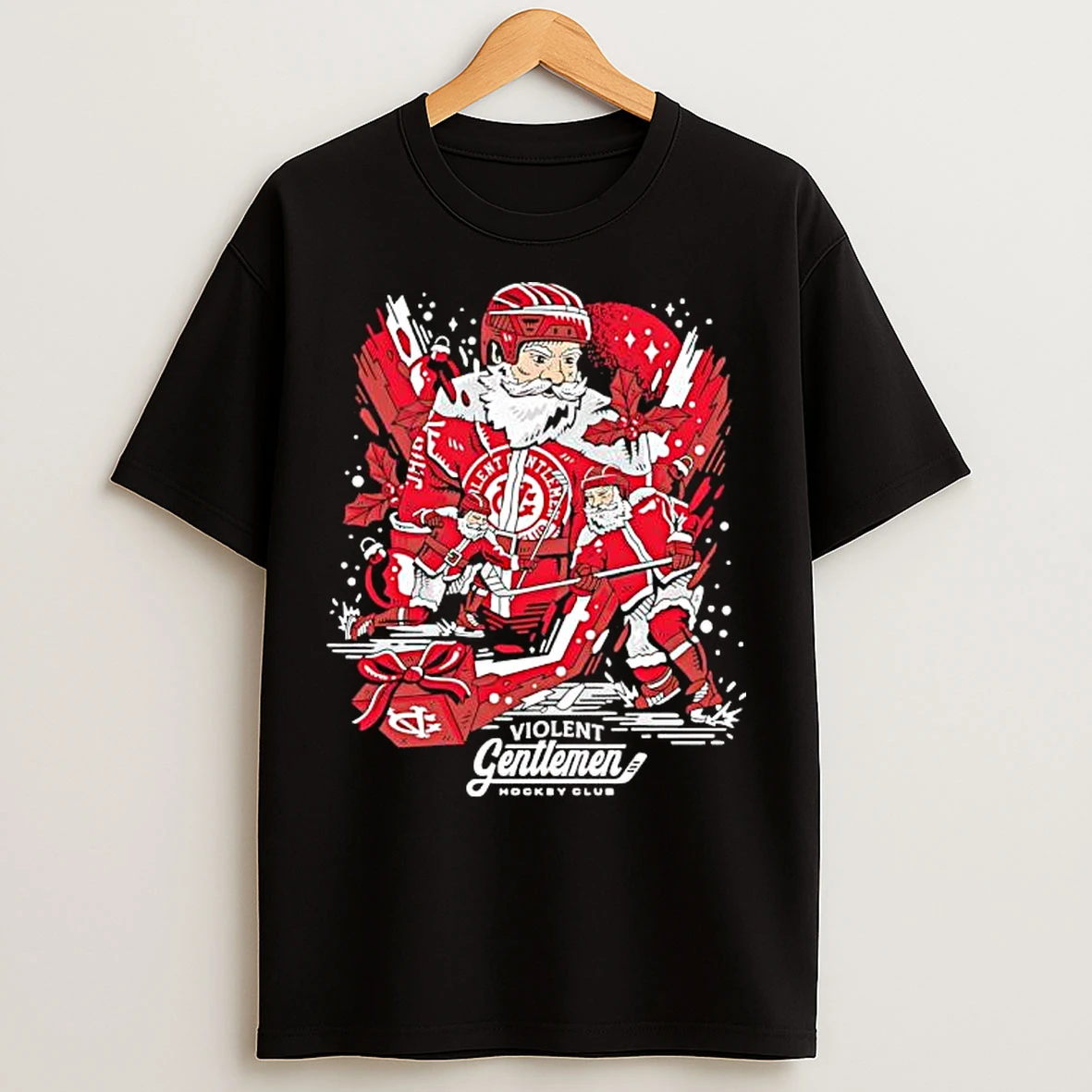 Santa Claus X Kringle Violent Gentlemen Vg Hockey Club T Shirts
