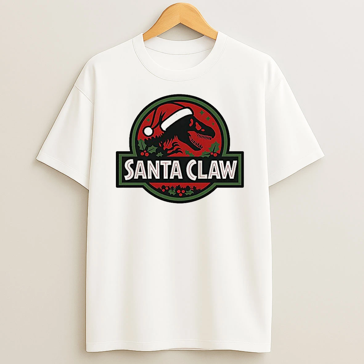 Santa Claw Jurassic Park Logo Christmas Shirts