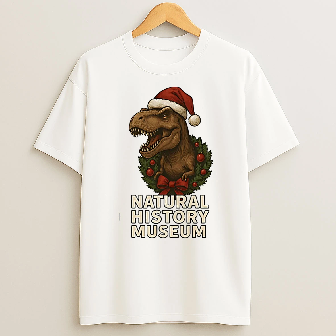 Santa Dinosaur Natural History Museum Christmas Shirts