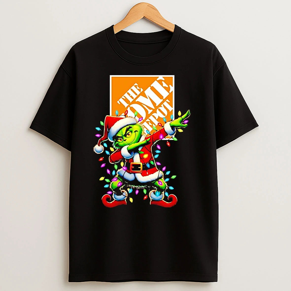 Santa Grinch Dabbing Home Depot Christmas Light T Shirts