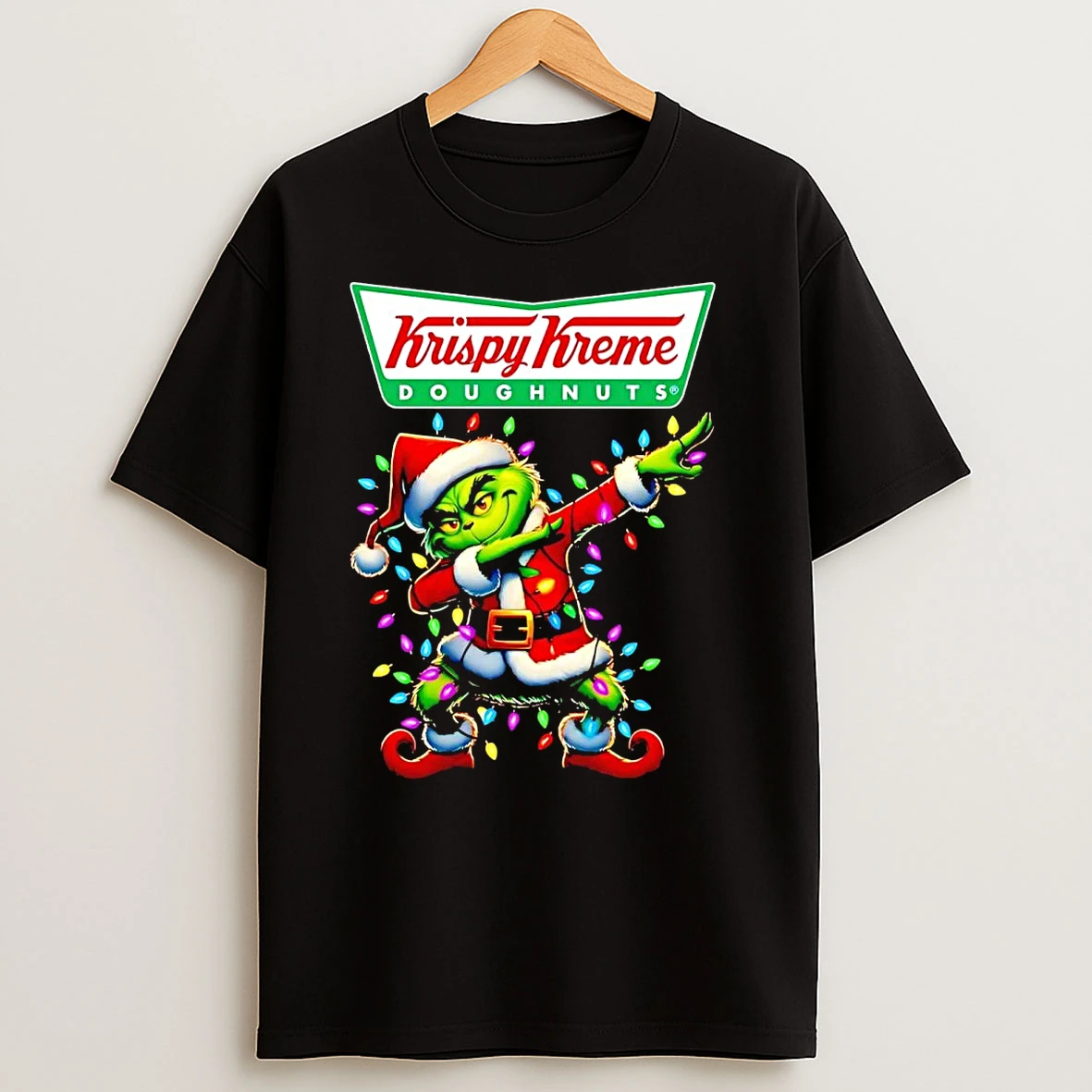 Santa Grinch Dabbing Krispy Kreme Christmas Light T Shirts