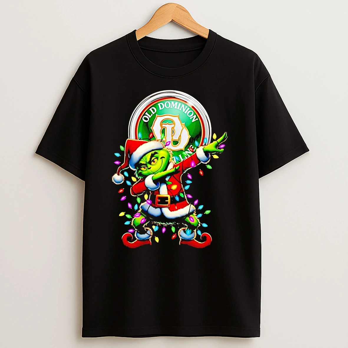 Santa Grinch Dabbing Old Dominion Christmas Light T Shirts