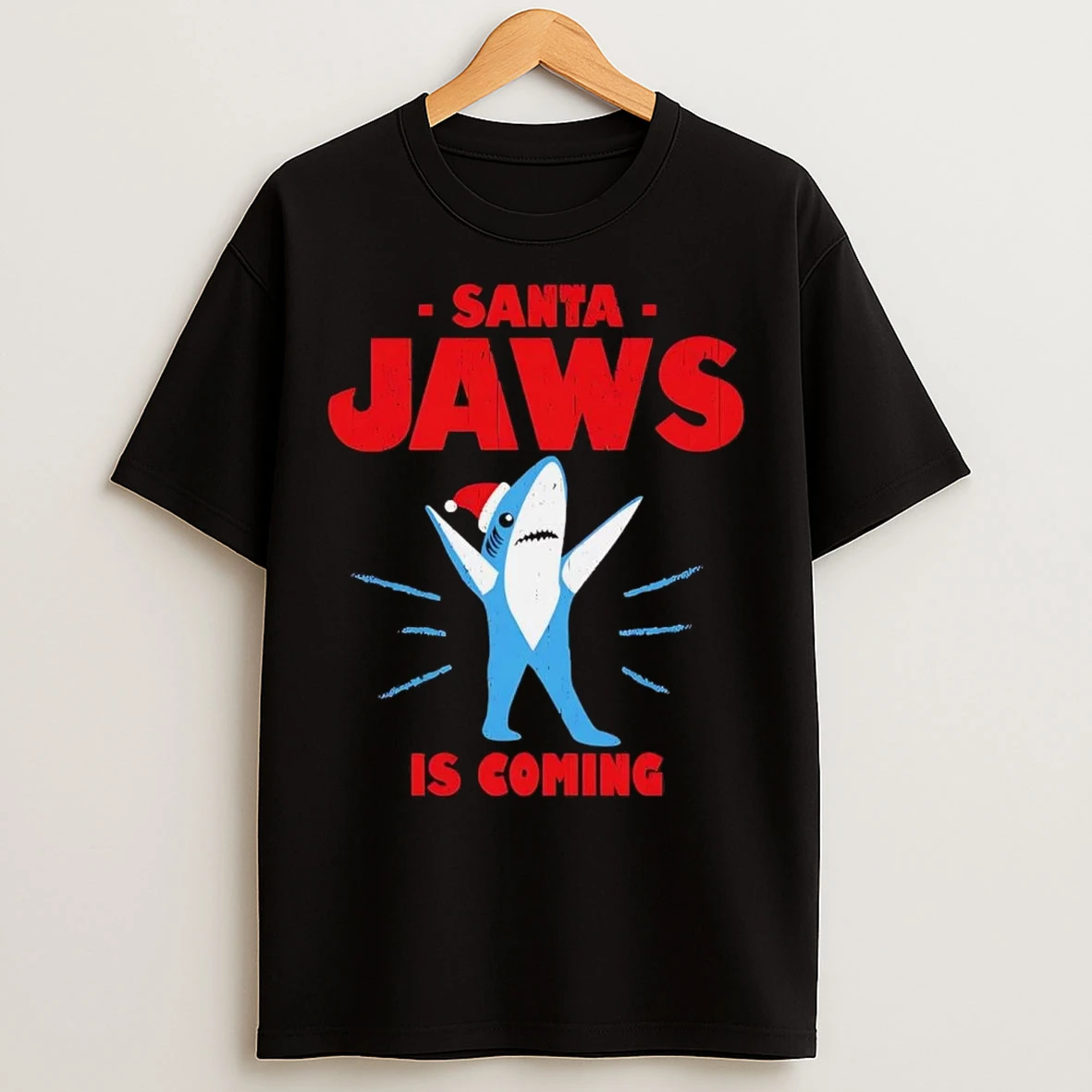 Santa Jaws Is Coming Christmas T Shirts